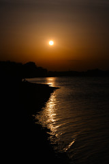 Golden sunset over the coastline