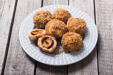 Traditional Austrian plum dumplings