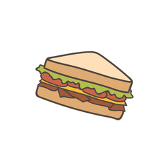 Colorful Fast food vector isolated. Vector illustration.