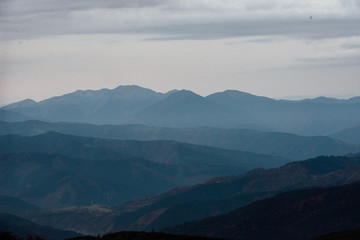 Fototapeta premium Panoramic view from the highest point of the Carpathians.