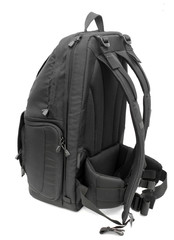 Naklejka premium black backpack on a white background