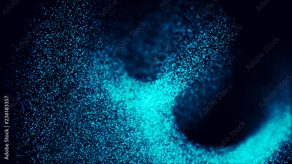 Poster abstract background of data flow. network concept with spray. futuristic technology element. 3d rend