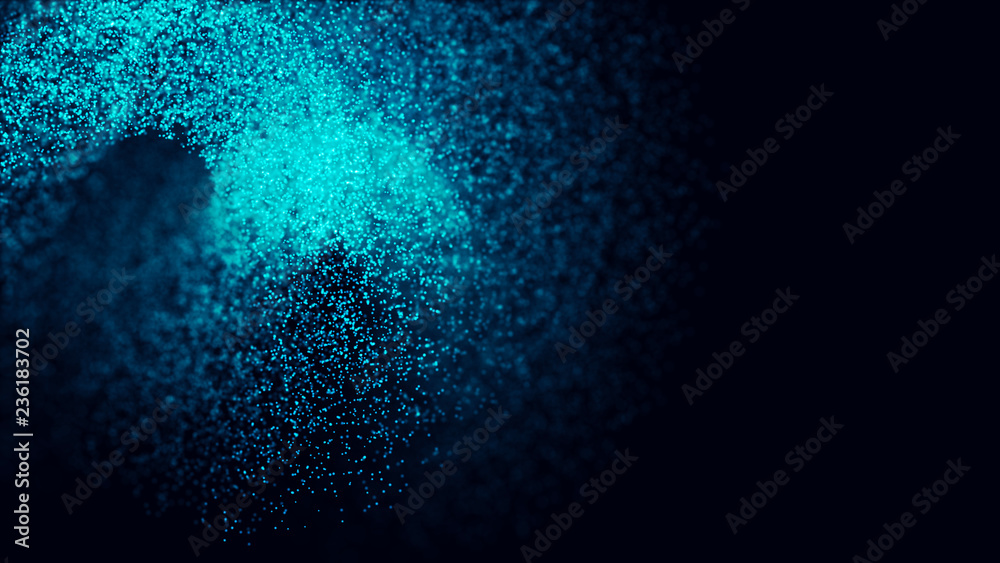 Poster abstract background of data flow. network concept with spray. futuristic technology element. 3d rend