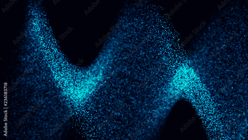 Poster abstract background of data flow. network concept with spray. futuristic technology element. 3d rend