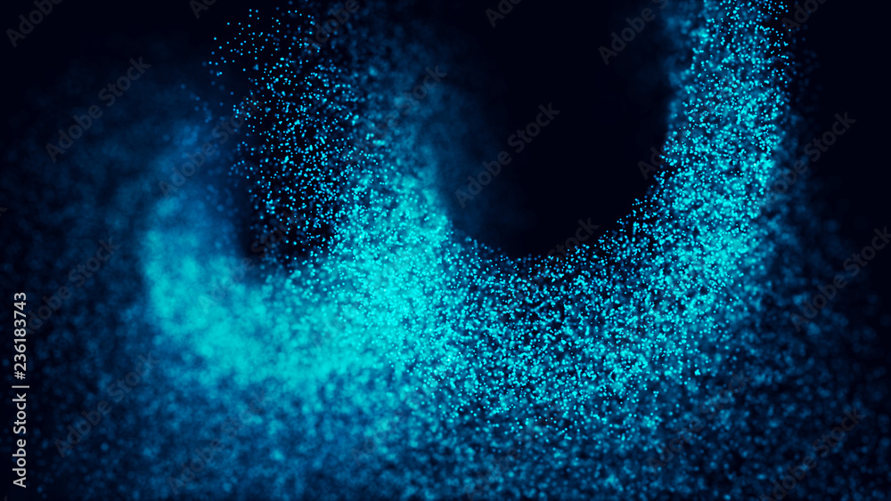 Poster abstract background of data flow. network concept with spray. futuristic technology element. 3d rend