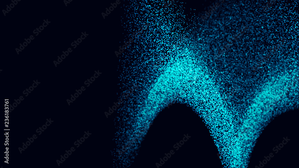 Poster abstract background of data flow. network concept with spray. futuristic technology element. 3d rend