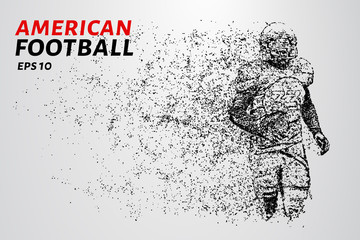American football made up of particles. American football consists of dots and circles.