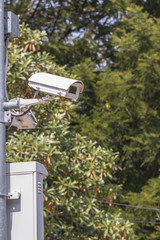 Security Camera or CCTV (closed circuit television)in the park.