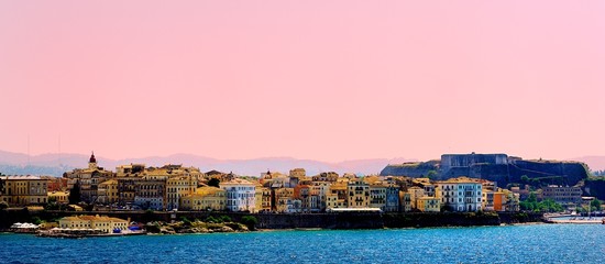 Pink skies of Corfu