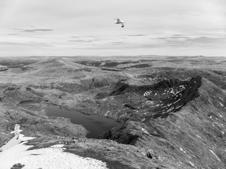 Llan Llydaw seen from the summit of Mount Snowdon, Wales