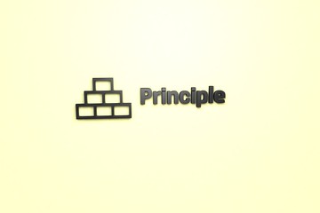 Illustration of Principle with dark text on yellow background