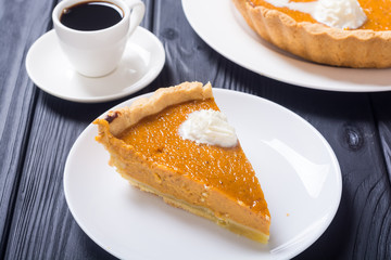Homemade american traditional pumpkin pie