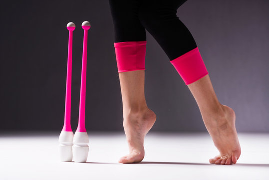 Accessories for rhythmic gymnastics near teenage legs  clubs