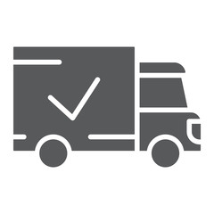 Delivery glyph icon, shipping and service, truck sign, vector graphics, a solid pattern on a white background.