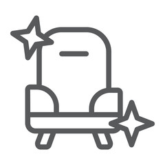 Furniture cleaning line icon, clean and service, armchair sign, vector graphics, a linear pattern on a white background.