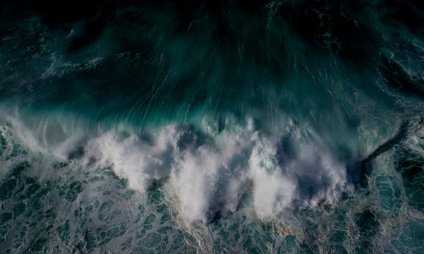 Aerial Waves Crashing On MAui