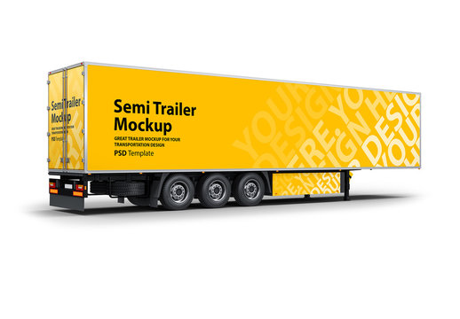 Semi Truck Trailer Mockup