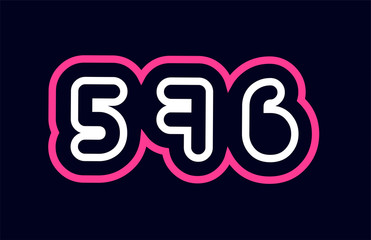 pink white blue number 576 logo company icon design