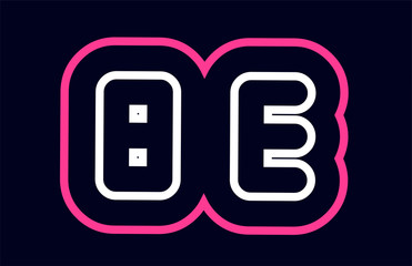 pink white blue alphabet combination letter be b e logo company icon design
