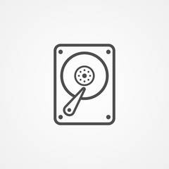 Hard disk vector icon sign symbol