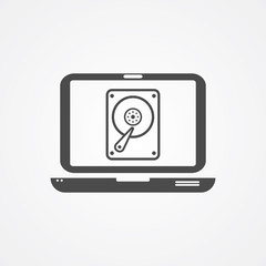 Hard disk vector icon sign symbol