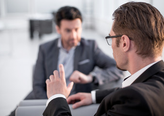 Fototapeta premium close up.business partners discussing common interests