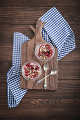 Chia pudding with cherry and almond