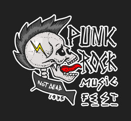 Rock and Roll music symbols with Guitar Wings Skull, Drums Plectrum. labels, logos. Heavy metal templates for design t-shirt, night party and festival. Hand drawn. Engraved sketch.