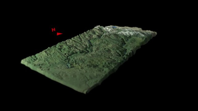 Sierra Nevada Slopes - 3D model rendering of the western slopes of the Sierra Nevada mountains.