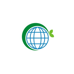 Green World Logo, Eco World With Leaf Symbol