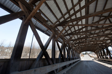 Historic covered bridge in Lancaster, New Hampshire.