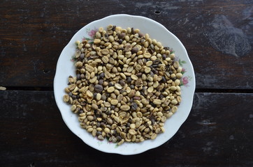 Plate of Coffee Beans Prior to Roasting - Salento, Colombia