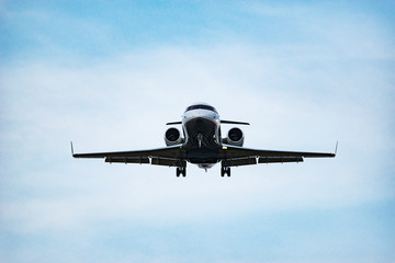 Landing of the small passenger plane.