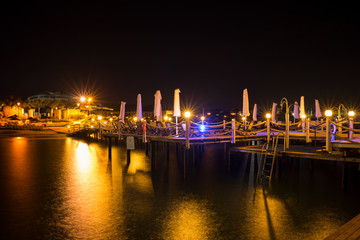 Fototapeta premium Nocny widok na molo w Belek Beach