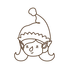 elf woman head with hat avatar character