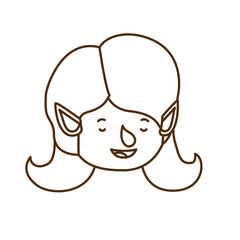elf woman head avatar character
