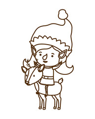 elf woman with reindeer avatar character