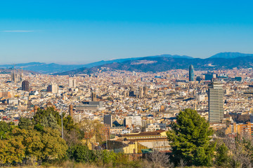 Fototapeta premium Aerial View Barcelona City, Spain
