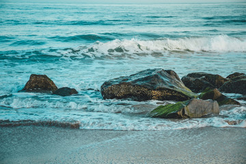 Ocean crashing against rocks
