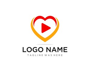 Heart Hug Play Flat Color Professional CLean Design. Logo Template.