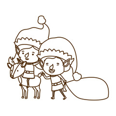 elf couple with reindeer avatar character