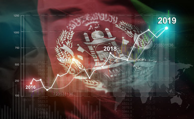 Growing Statistic Financial 2019 Against Afghanistan Flag