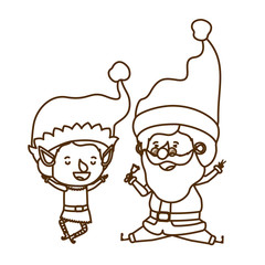 santa claus with elf moving avatar character