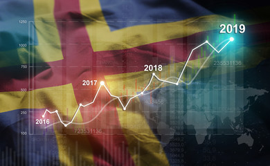 Growing Statistic Financial 2019 Against Aland Islands Flag