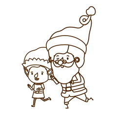 santa claus with elf moving avatar character