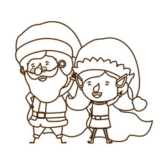 santa claus with elf woman moving avatar character