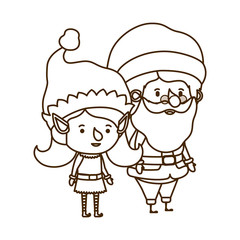 santa claus with elf woman moving avatar character