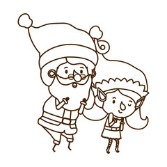 santa claus with elf woman moving avatar character