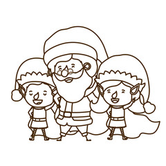 couple elf with santa claus avatar character