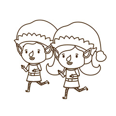 Fototapeta premium couple of elves moving avatar character